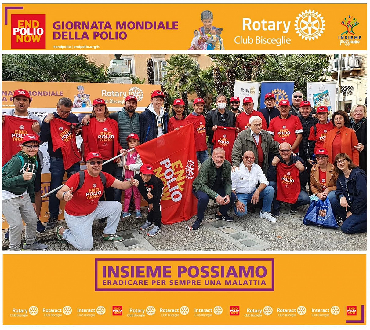 Tutti in bici per "End Polio Now". Passeggiata in bicicletta per le vie e il lungomare di Bisceglie