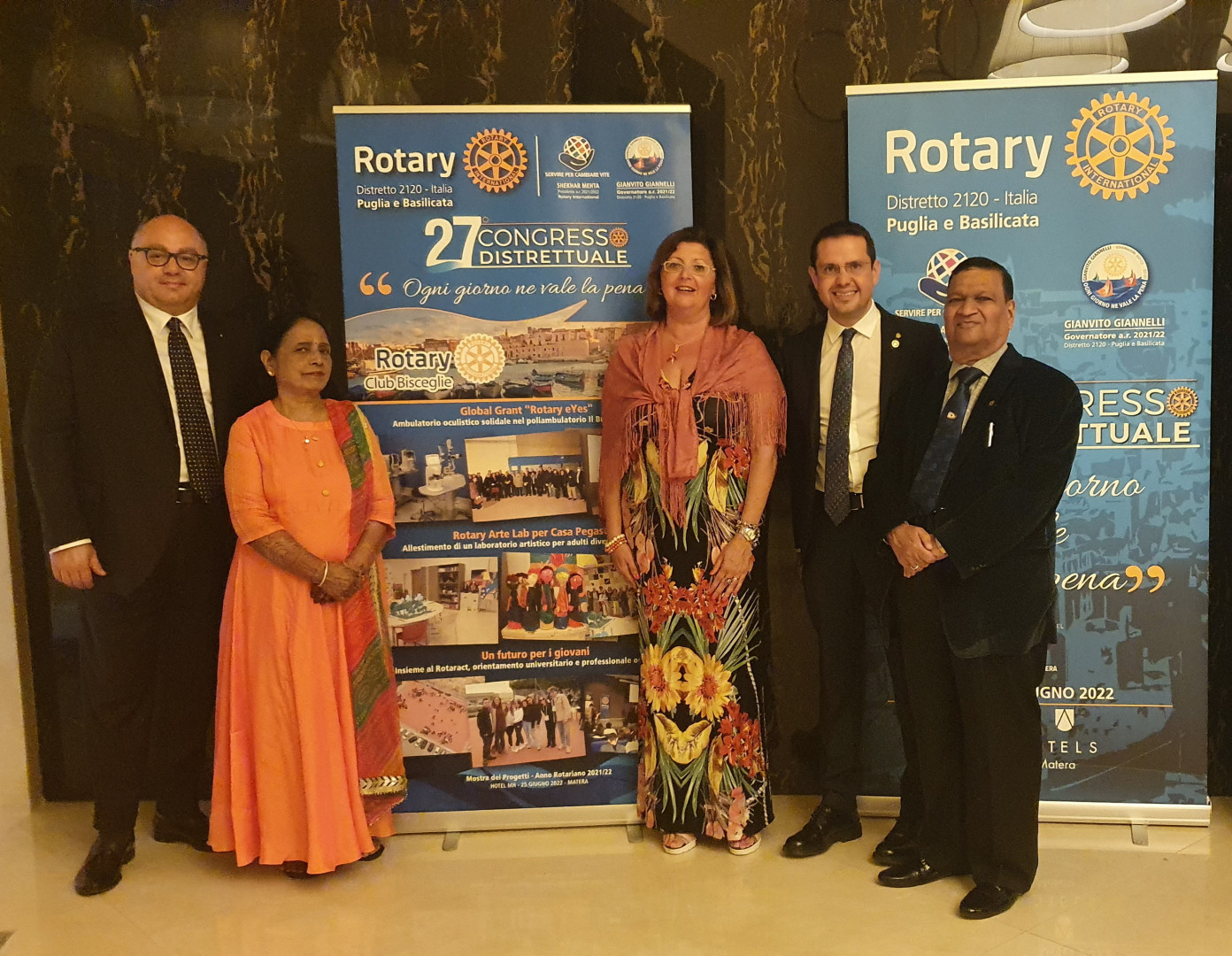 Il rappresentante del Presidente Internazionale Rotary dall'India in visita a Bisceglie