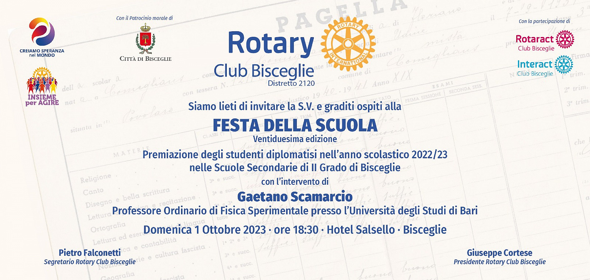 XXII Festa della Scuola al Rotary Club Bisceglie