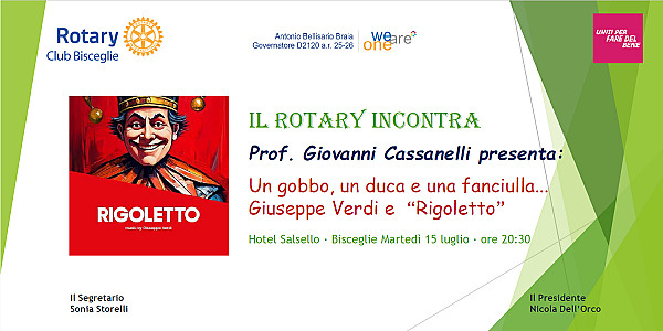 Il Rotary incontra il Prof. Giovanni Cassanelli. Conversazione su "Rigoletto"