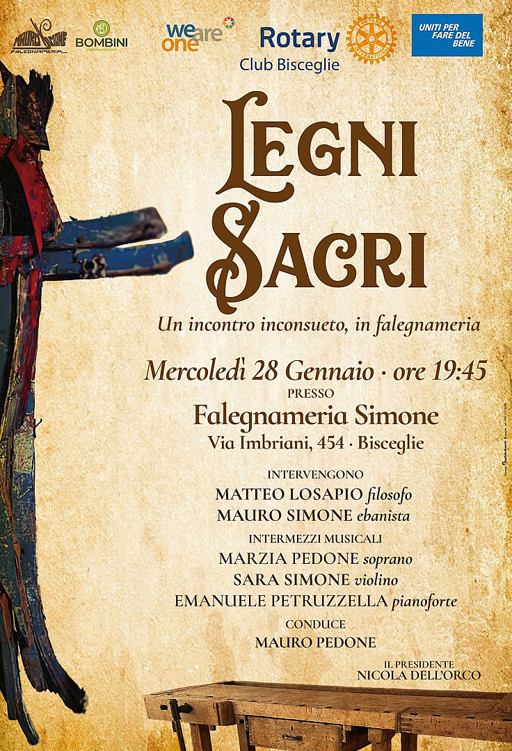 Legni sacri. Un incontro inconsueto, in falegnameria