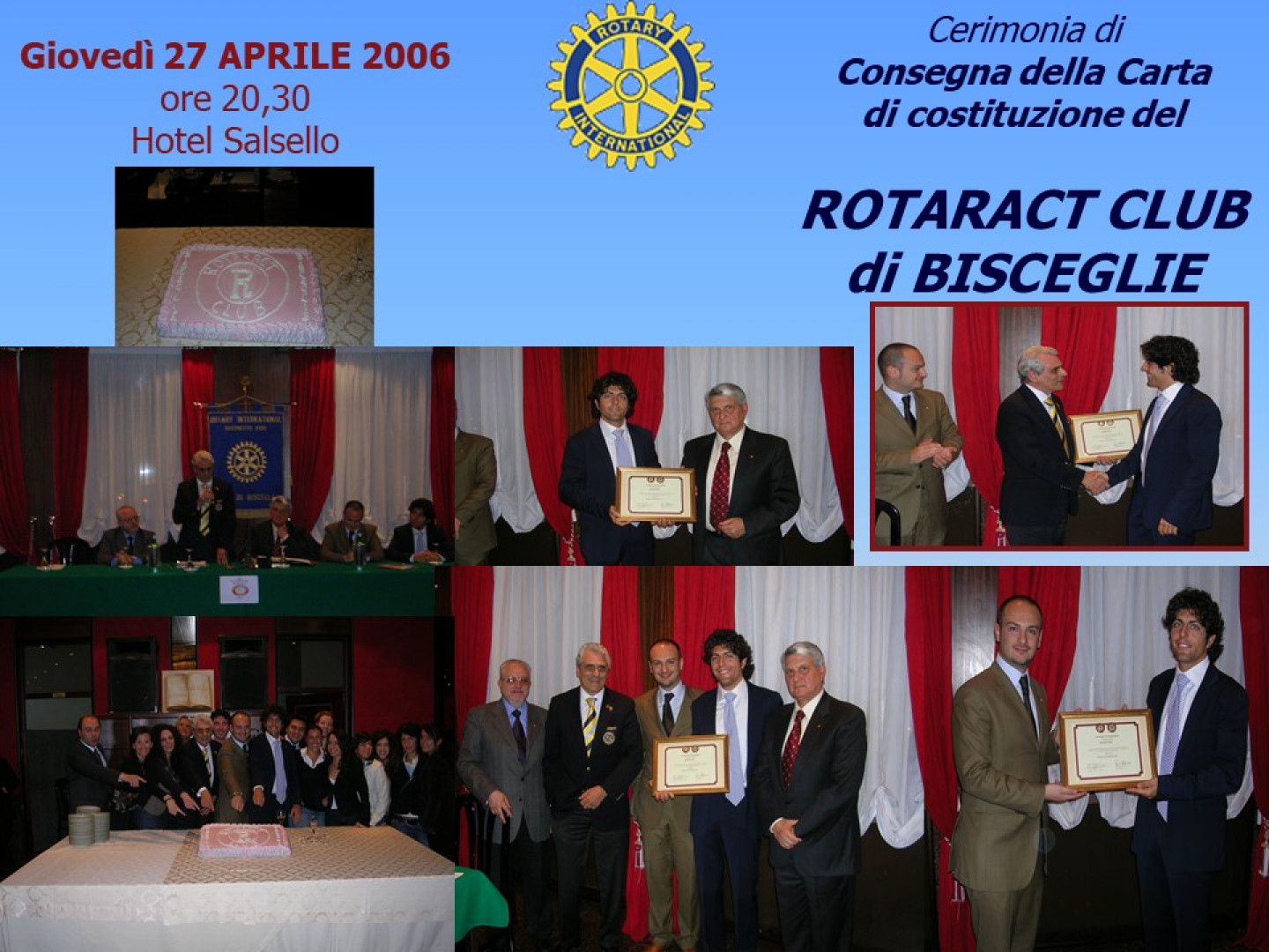 Cerimonia di Consegna della Carta di costituzione del Rotaract Club di Bisceglie